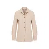 Max Mara Classic Notched Collar Jacket In Virgin Wool In Neutrals