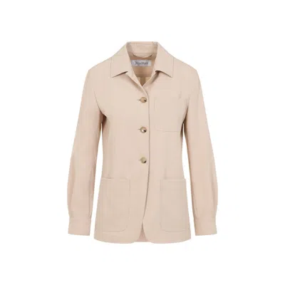 MAX MARA MAX MARA CLASSIC NOTCHED COLLAR JACKET IN VIRGIN WOOL