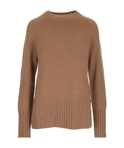 Max Mara Classic Round-neck Pullover In Nude