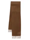 Max Mara Luxurious Scarf With Textured Finish And Frayed Edge In Brown