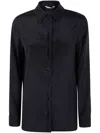 Max Mara Relaxed Fit Black Silk-elastane Blend Shirt