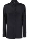 Max Mara Relaxed Fit Black Silk-elastane Blend Shirt In Black