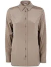 Max Mara Classic Silky Shirt "avion" Clothing In Neutral