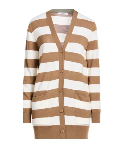 Max Mara Classic Versatile Striped Sweater In Brown