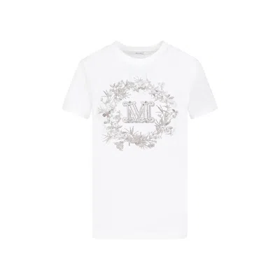 Max Mara Black Cotton T-shirt For Women In White