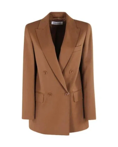 Max Mara Classic Wool Jacket For The Modern Wardrobe In Tobacco