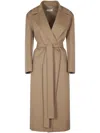 Max Mara Classic Wrap Coat With Belted Waist In Green