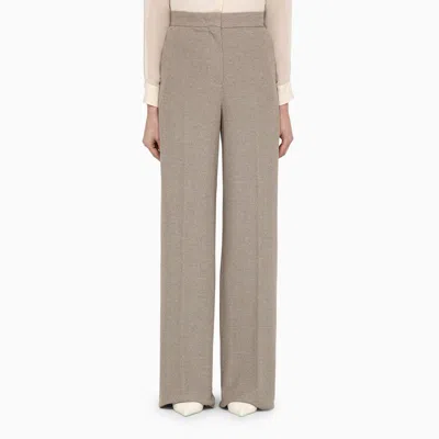 Max Mara Clay-coloured Cotton Palazzo Pants In White