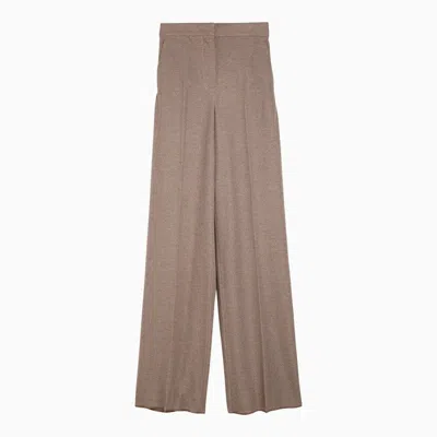 Max Mara Clay-coloured Cotton Palazzo Pants Women In White