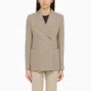Max Mara Clay-coloured Double-breasted Jacket In Cotton In Beige