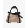 Max Mara Clay Marine Mini Raffia-textured Top-handle Bag In Clay