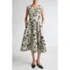 Max Mara Clea Floral Print Midi Dress In Neutral