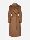 Max Mara Cles Belted Wool-blend Coat In Camel