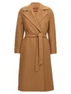 Max Mara Biscuit Wool Blend Coat In Brown