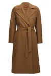 Max Mara Dravenna Lapel Belted Coat In Brown