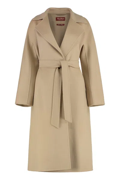 Max Mara Cles Single-breasted Wool Coat In Brown