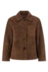 Max Mara Tailored Brown Lambskin Leather Jacket In Brown