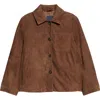 Max Mara Tailored Brown Lambskin Leather Jacket In Brown