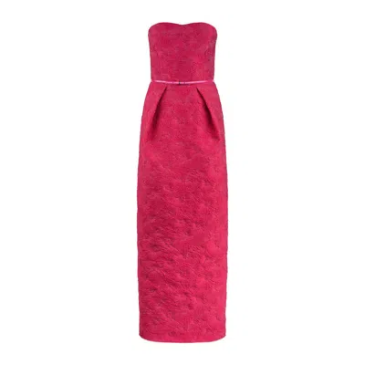 Max Mara Cloqué Bustier Dress In Purple