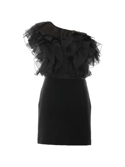 Max Mara Cloro Ruffled Dress In Black