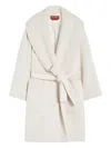 Max Mara Alpaca And Virgin Wool Coat In White