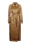 Max Mara Silk Double-breasted Sacco Coat In Beige