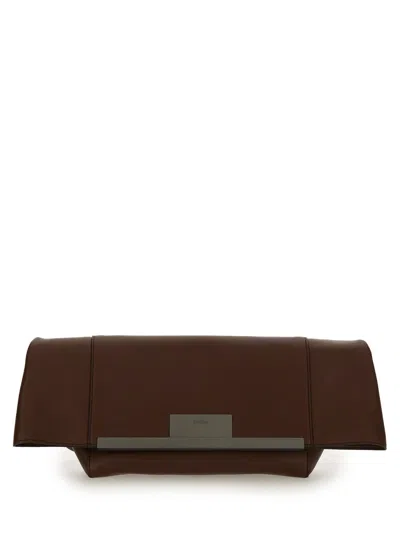 Max Mara Elegant Medium Clutch Shoulder Bag In Brown