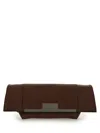 Max Mara Medium Rectangular Shoulder Bag With Metal Hardware In Brown