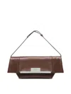 Max Mara Medium Rectangular Shoulder Bag With Metal Hardware In Brown