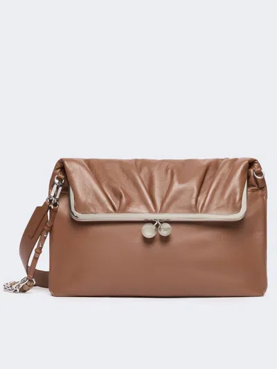 Max Mara Clutch-style Sheepskin Pasticcino Bag In Brown