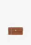 Max Mara Clutchy Grained Leather Clutch In Brown