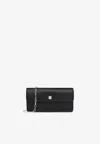 Max Mara Clutchy Patent Leather Chain Clutch In Black