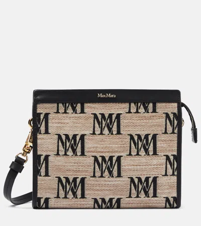 Max Mara Clutchys Leather-trimmed Canvas Clutch In Multicoloured