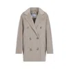 Max Mara Double-breasted Coat In Luxurious Wool-cashmere Blend In Gray