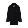 Max Mara Double-breasted Wool Cashmere Coat With Notched Collar In Black