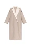 Max Mara Wool Blend Coat Lapel Contrasting In Grey