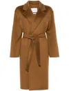 Max Mara Belted Waist Camel Coat With Detachable Belt In Beige