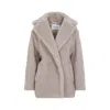 Max Mara Women Short Teddy Bea Icon Coat In Beige