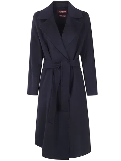 Max Mara Coat Belted "mst Cles" In Black