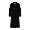 Max Mara Double-breasted Coat With Belt Coats Blue In Black