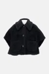 Max Mara Lapel Cape In Black