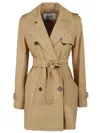 Max Mara Landa Cotton Canvas Mackintosh In Brown