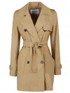Max Mara Landa Cotton Canvas Mackintosh In Brown
