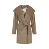 Max Mara Waist Belted Knee Length Coat In Brown