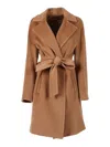 Max Mara Canneti Double Breasted Wool-cachemere Double Drap Long Coat Coats Brown In Brown