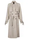 Max Mara Beige Cashmere Oversize Trench Coat In Brown