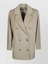 Max Mara Coat Double-breasted Notched Lapels In Neutrals