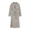 Max Mara Ludmilla Cashmere Coat With Notched Collar And Tonal Belt In Gray