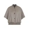 Max Mara Women Cashmere Logo Motif Poncho In Brown