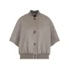 Max Mara Women Cashmere Logo Motif Poncho In Brown